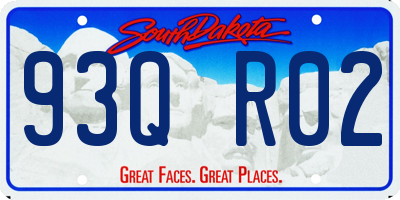 SD license plate 93QR02