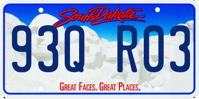 SD license plate 93QR03