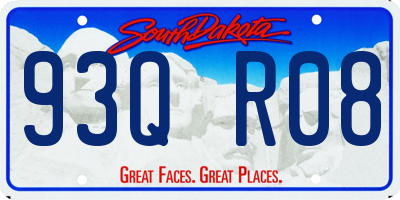 SD license plate 93QR08