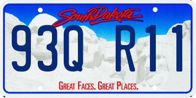 SD license plate 93QR11