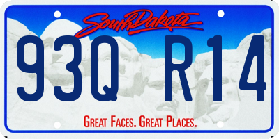 SD license plate 93QR14