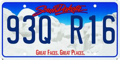 SD license plate 93QR16
