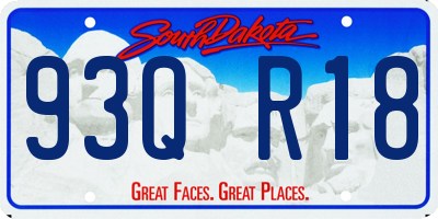 SD license plate 93QR18