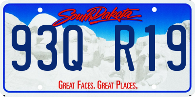 SD license plate 93QR19