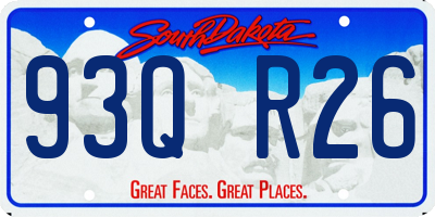 SD license plate 93QR26