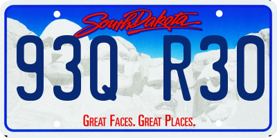 SD license plate 93QR30