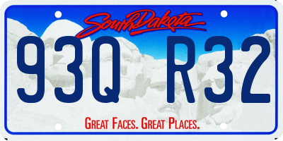 SD license plate 93QR32