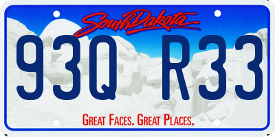 SD license plate 93QR33