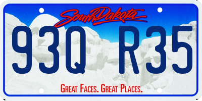SD license plate 93QR35