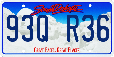 SD license plate 93QR36