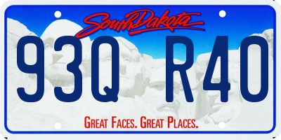 SD license plate 93QR40