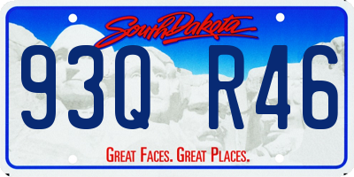 SD license plate 93QR46