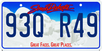 SD license plate 93QR49