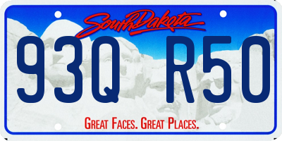 SD license plate 93QR50
