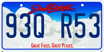 SD license plate 93QR53