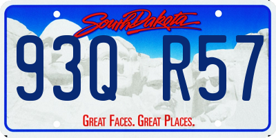 SD license plate 93QR57