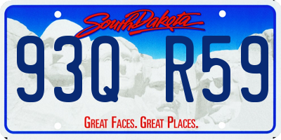 SD license plate 93QR59
