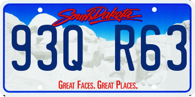 SD license plate 93QR63
