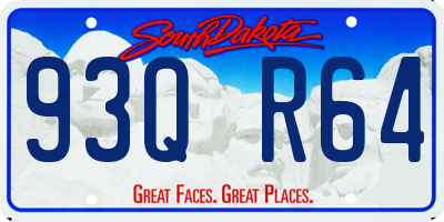 SD license plate 93QR64