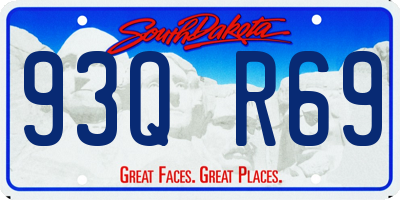 SD license plate 93QR69