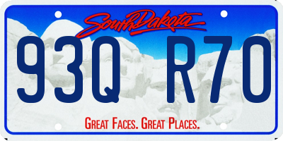 SD license plate 93QR70