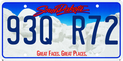 SD license plate 93QR72