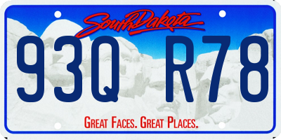 SD license plate 93QR78