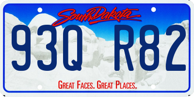 SD license plate 93QR82