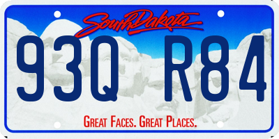 SD license plate 93QR84