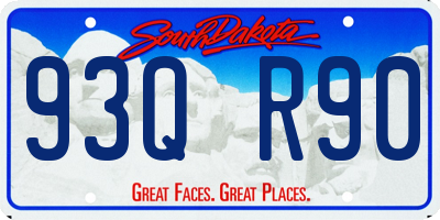 SD license plate 93QR90