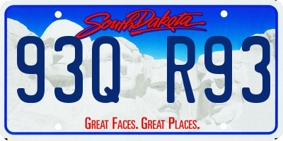 SD license plate 93QR93