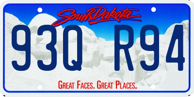 SD license plate 93QR94