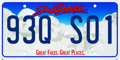 SD license plate 93QS01