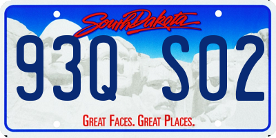 SD license plate 93QS02