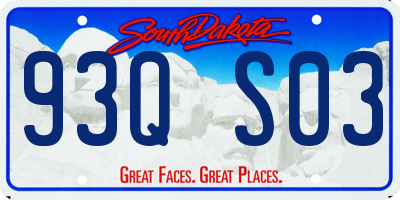 SD license plate 93QS03