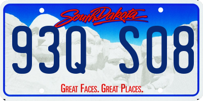 SD license plate 93QS08