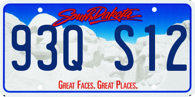 SD license plate 93QS12
