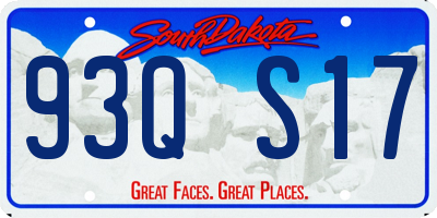 SD license plate 93QS17
