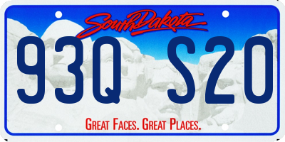 SD license plate 93QS20