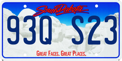 SD license plate 93QS23
