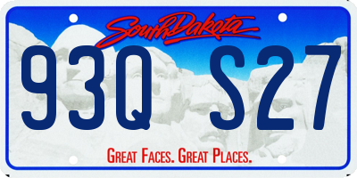 SD license plate 93QS27
