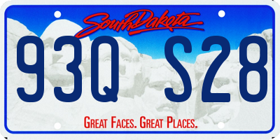 SD license plate 93QS28