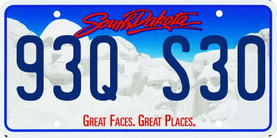 SD license plate 93QS30