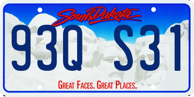 SD license plate 93QS31