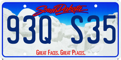 SD license plate 93QS35