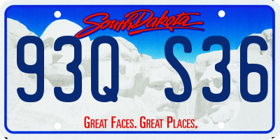 SD license plate 93QS36