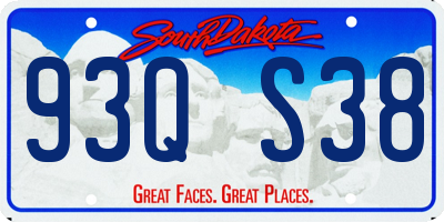 SD license plate 93QS38
