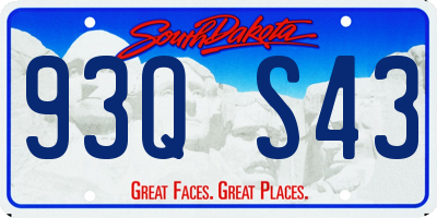 SD license plate 93QS43