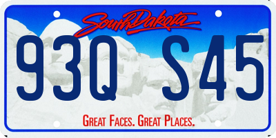 SD license plate 93QS45