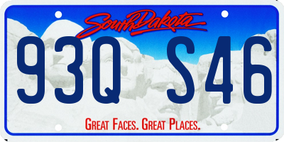 SD license plate 93QS46